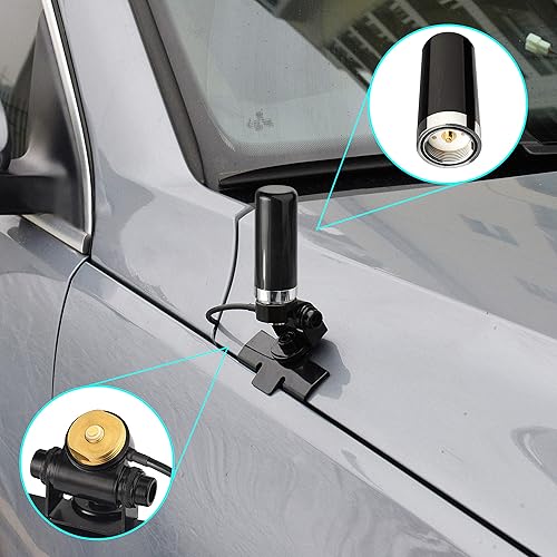 Miniatura 3 de Bingfu - Antena de radio móvil VHF UHF 136  174 MHz 400  470 MHz para coche o camión Amateur Radio NMO de bajo perfil con soporte fijo PL259 macho