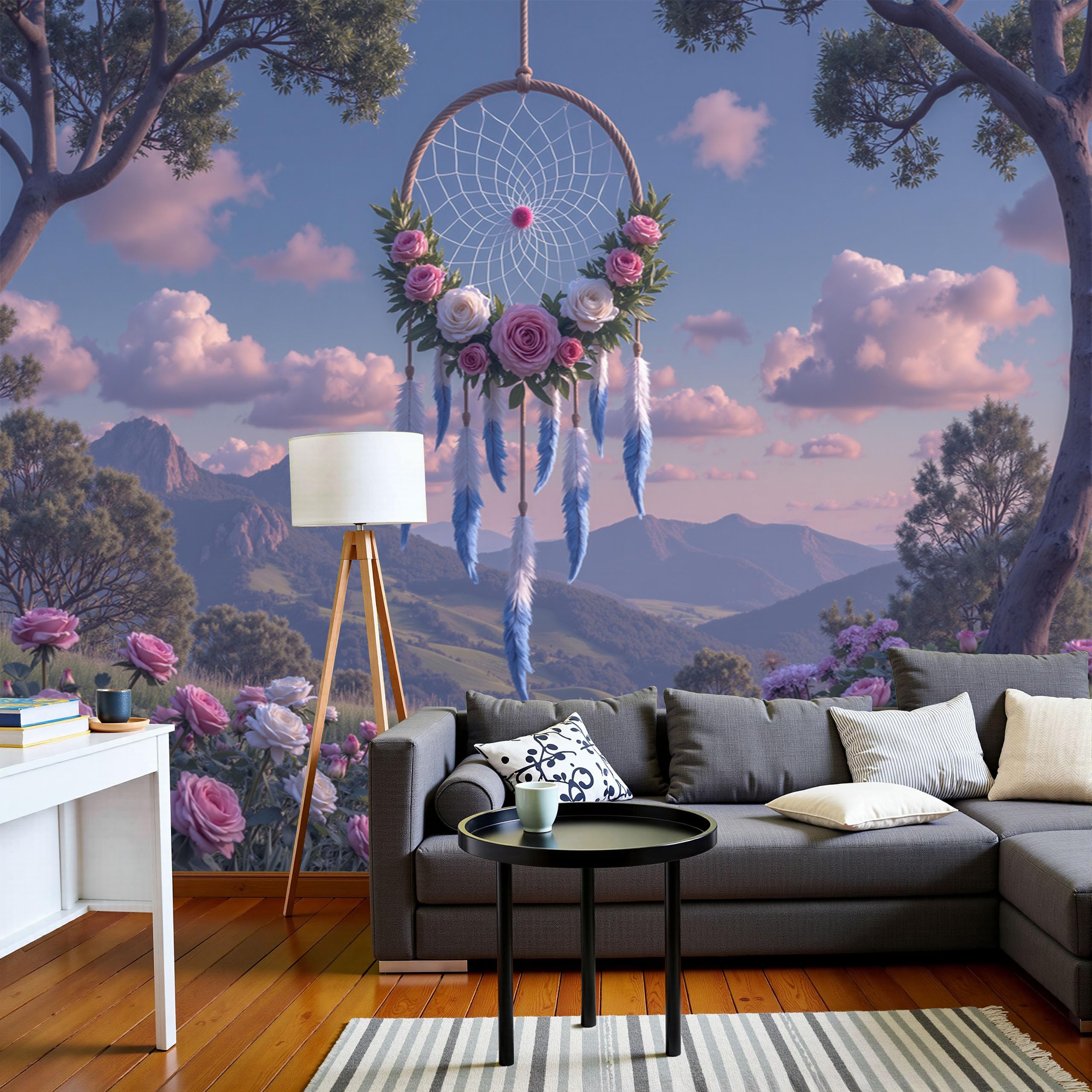 Papier peint fleurs romantiques pour créer une chambre cocon relaxante