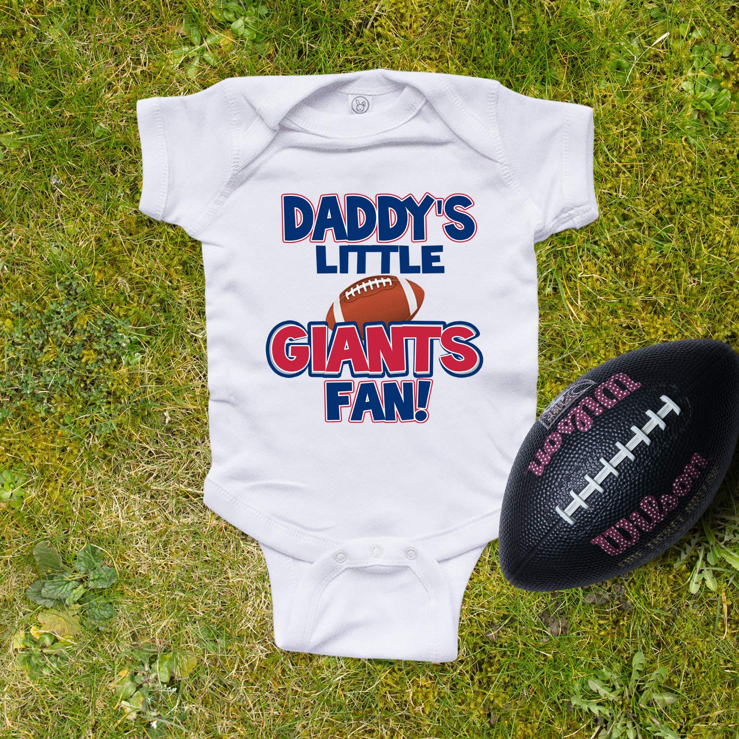 NanyCrafts' Daddy's Little Giants Fan baby bodysuit 6 Months White
