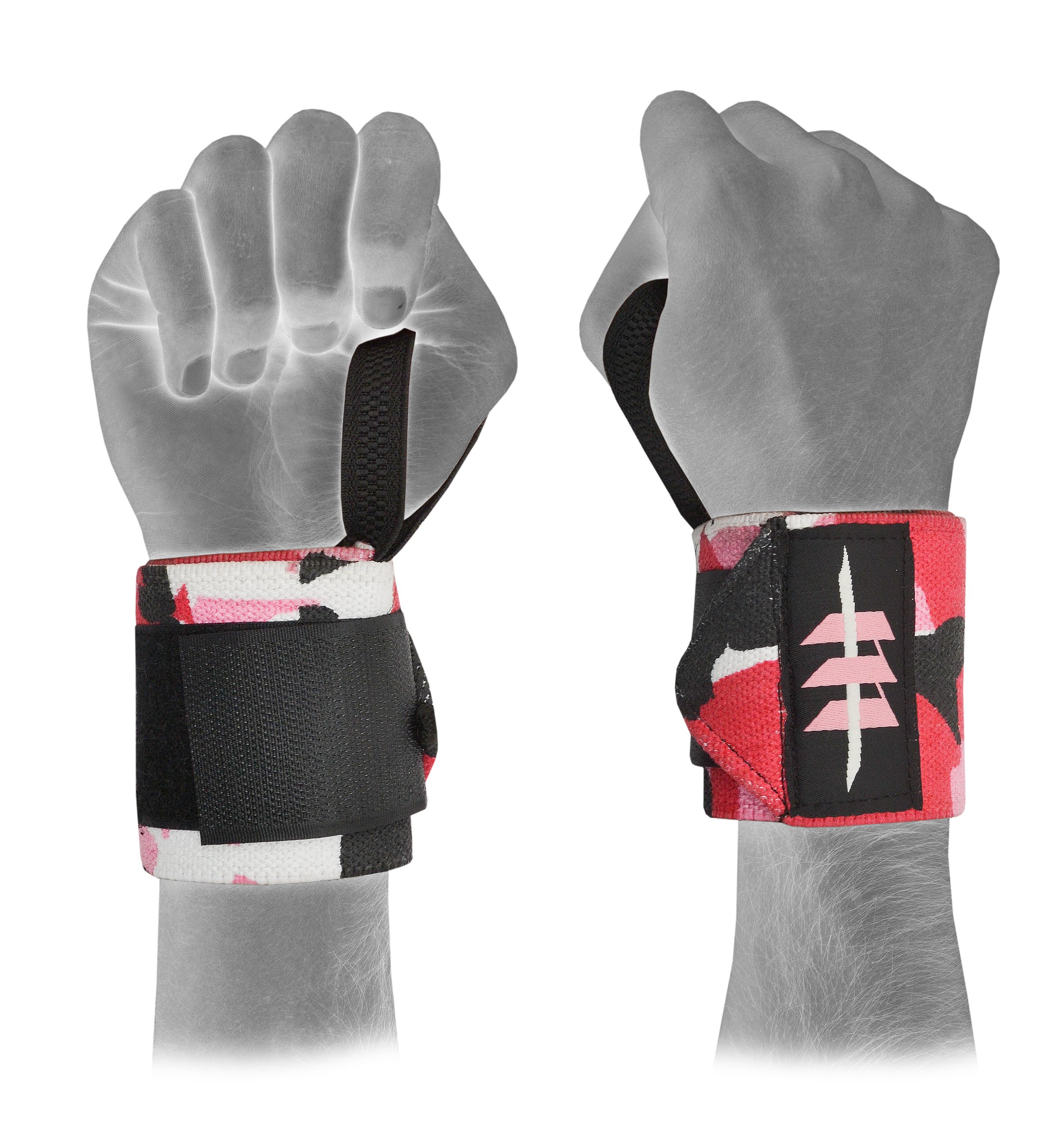 Make or Break Power Weightlifting Wrist Support Wraps for Gym, Powerlifting Fist Strap – Come as Pair & One Size Fits all (Pink Camo)