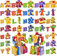 JOYIN Alphabots Alphabet Robots Toys - ABC Learning STEM Figures for Kids, Transformable Letters to Giant Robots, Toddler Education Gifts