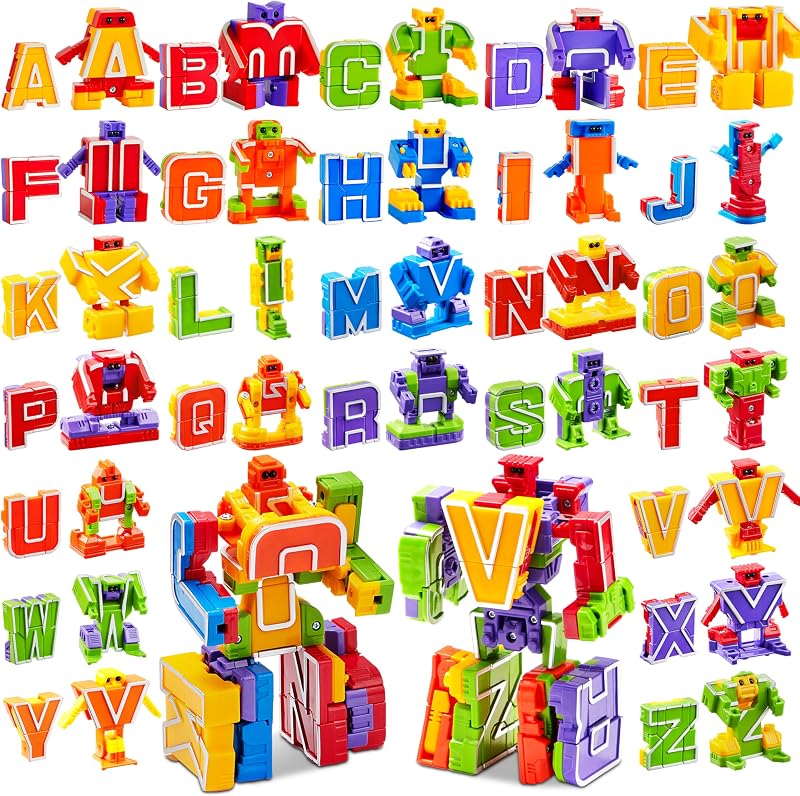 JOYIN Alphabet Robots Toys for Kids, ABC Learning Toys, Alphabots, Letters, Learning & Education Toy, Carnival Prizes, Treasure Box and Prize for Classroom, Birthday Gift for Kids 3 4 5 6 7 8