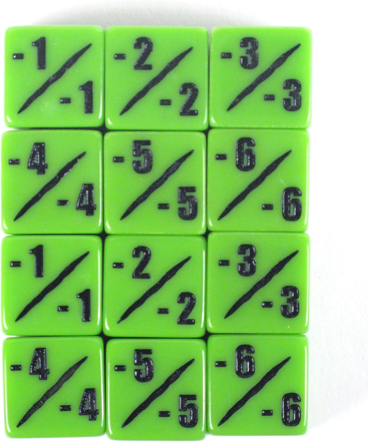 MTG -1/-1 Counter Dice Set - D6 - Pack of 12 - Bright Venom Green - Hedral - Magic: The Gathering TCG CCG - Negative Counters - Minus One - 12d6