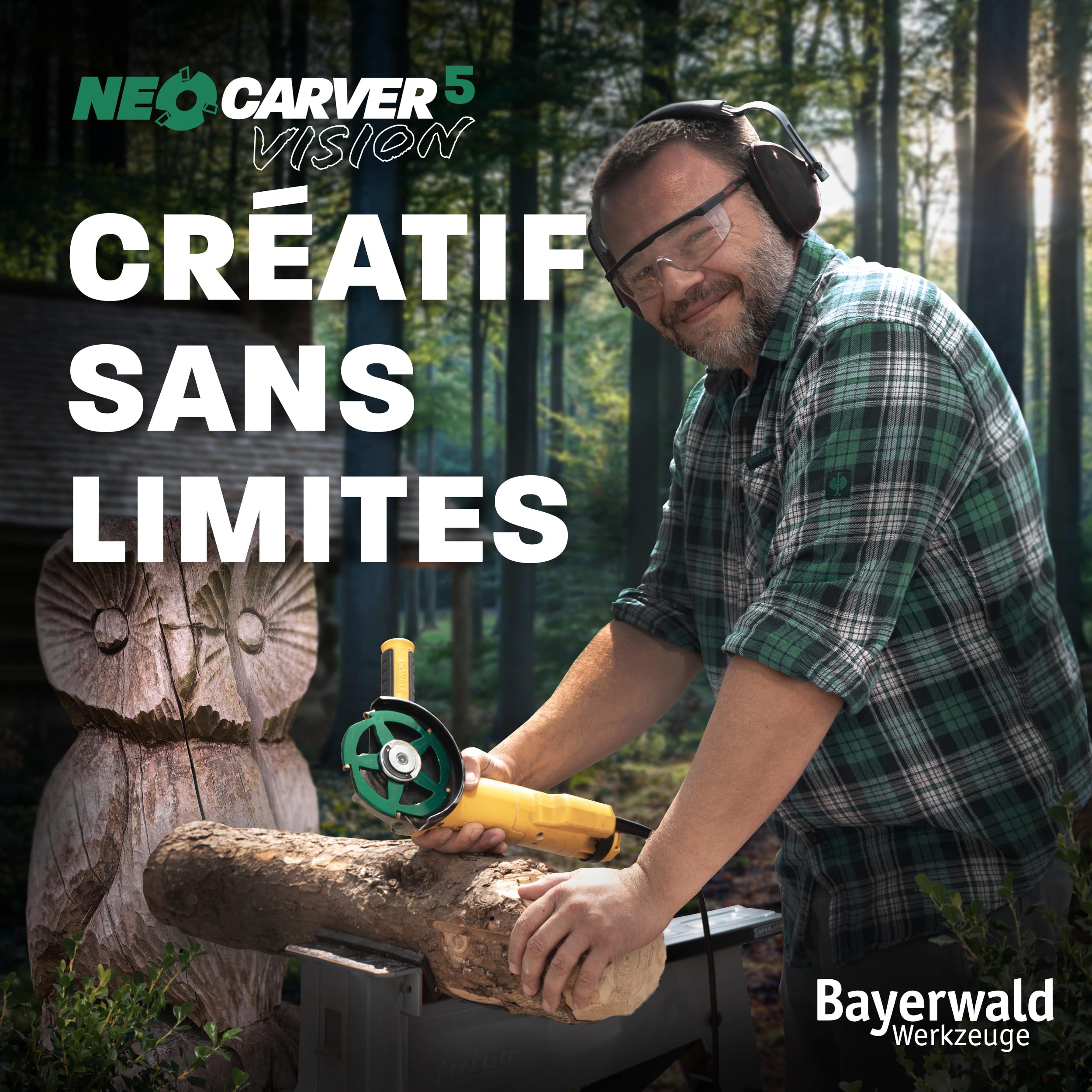Bayerwald NeoCarver 5 Vision V2 Disque de fraisage en métal dur pour bois 115 mm x 22,2