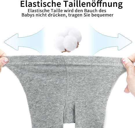 LAETBBE Collant In Cotone Per Bambine – Confezione 3 Paia, 0-24 Mesi, Morbidi Ed Elastici - 3