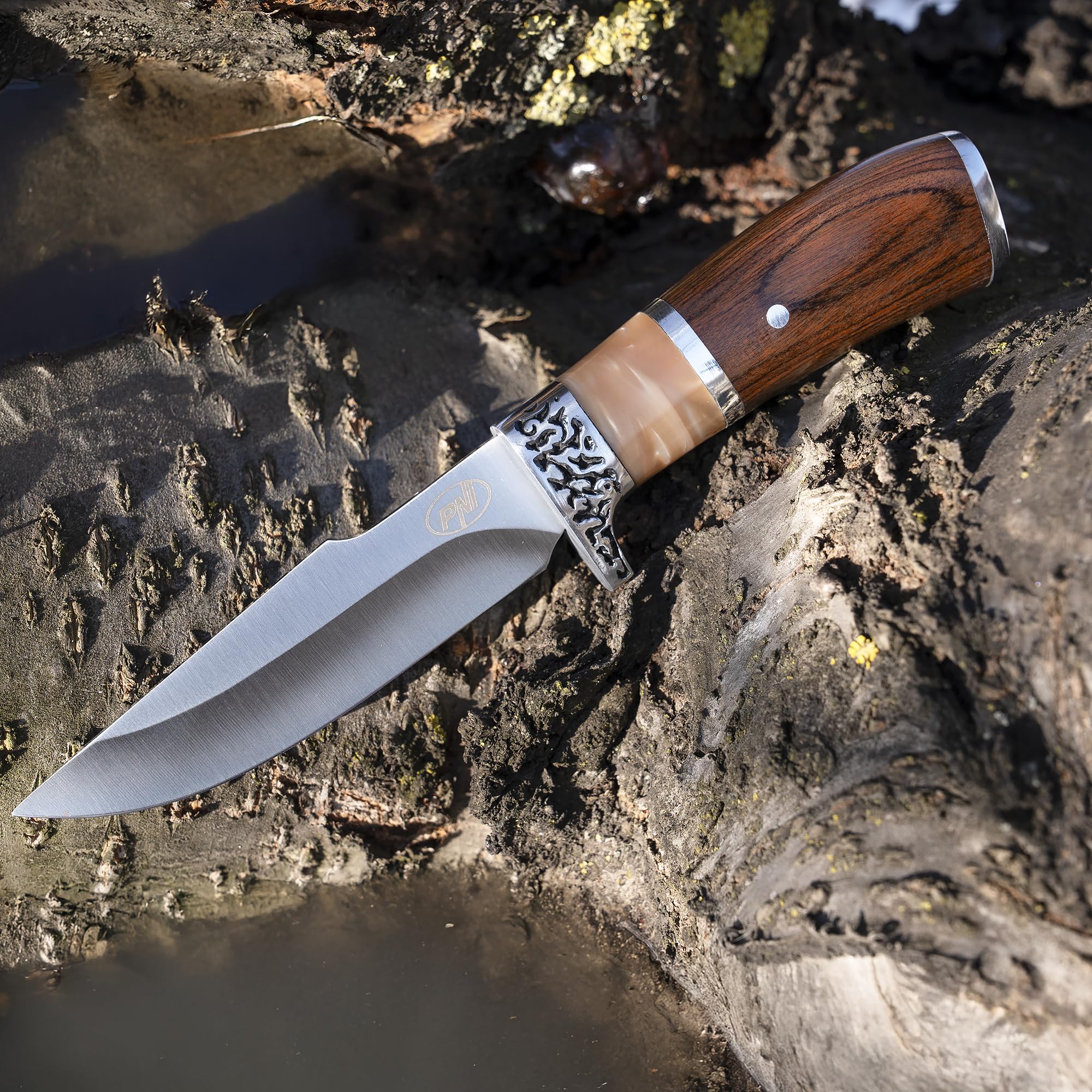 Coltello da caccia PNI Hunting H100, lunghezza 215 mm, fodero incluso