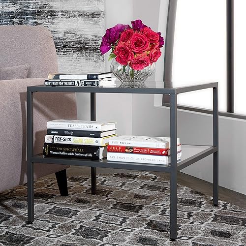 Miniatura 15 de SD STUDIO DESIGNS Camber Elite - Juego de mesa auxiliar redonda de metal y vidrio, 35 pulgadas Mesa nido de café,Mesa de centro redonda de 28",Mesa