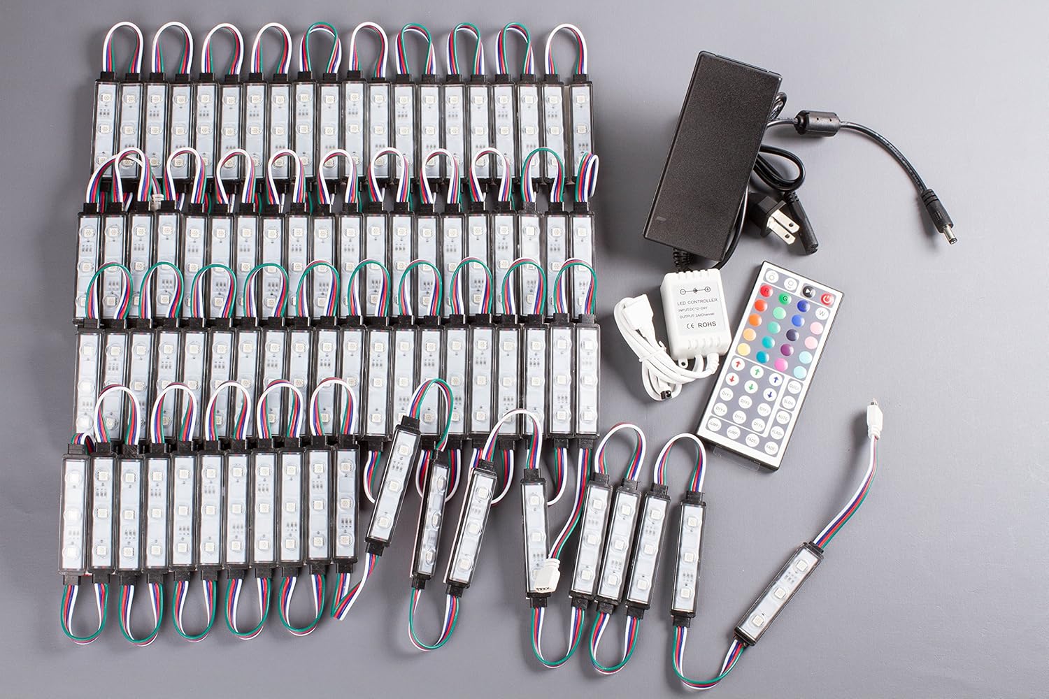 50% Off Discount LEDupdates Storefront Window RGB LED light Module Black Series Color Change with UL AC adapter & RGB Controller Choose 20ft 30ft 40ft 50ft Kit (40ft)