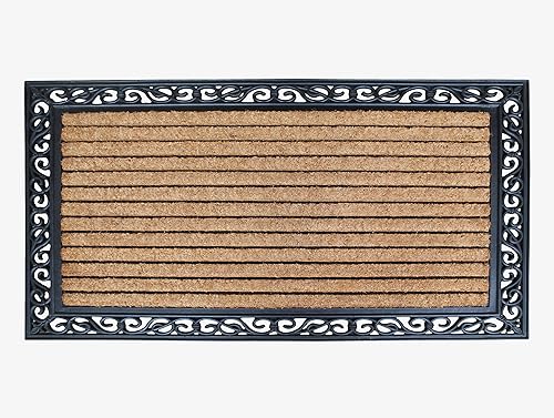 A1HC First Impression alfombra semicircular para puerta, de goma y fibra de coco