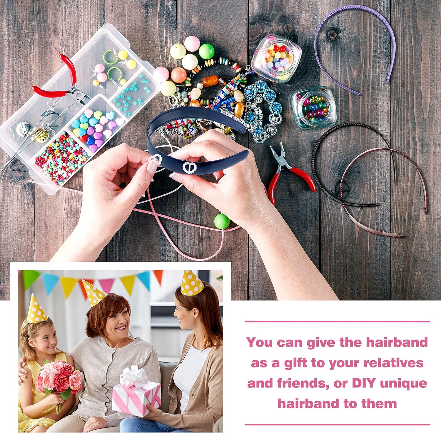 Waydress 16 Pieces Plastic Headbands with Teeth Simple Hard Headbands Wide Anti-slip Hair Bands Craft Headband Hoops for Women DIY Hair Accessories(1 Inch,Classic Color) - Image 6