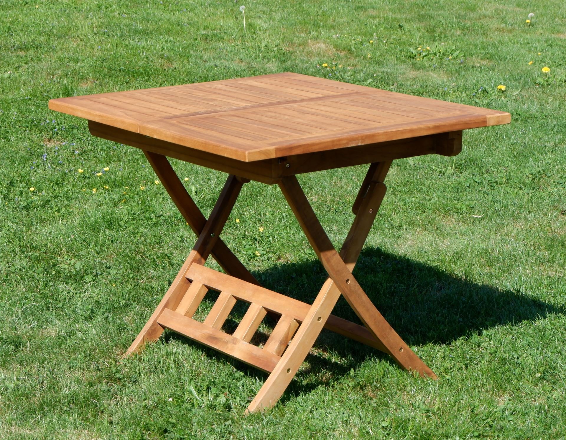 ASS ALEOS. echt Teak Holz Ausziehtisch 100-140 x 80cm klappbar Holztisch Klapptisch Gartentisch Tisch Aves-AUSZIEH Teakholz