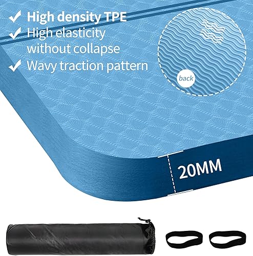 Miniatura 2 de nuveti Tapete Grande para Ejercicios - Tapete de Yoga de 15mm/20mm/30mm de Grosor | Tapete de Ejercicios para Fitness, Yoga, Pilates, Estiramientos