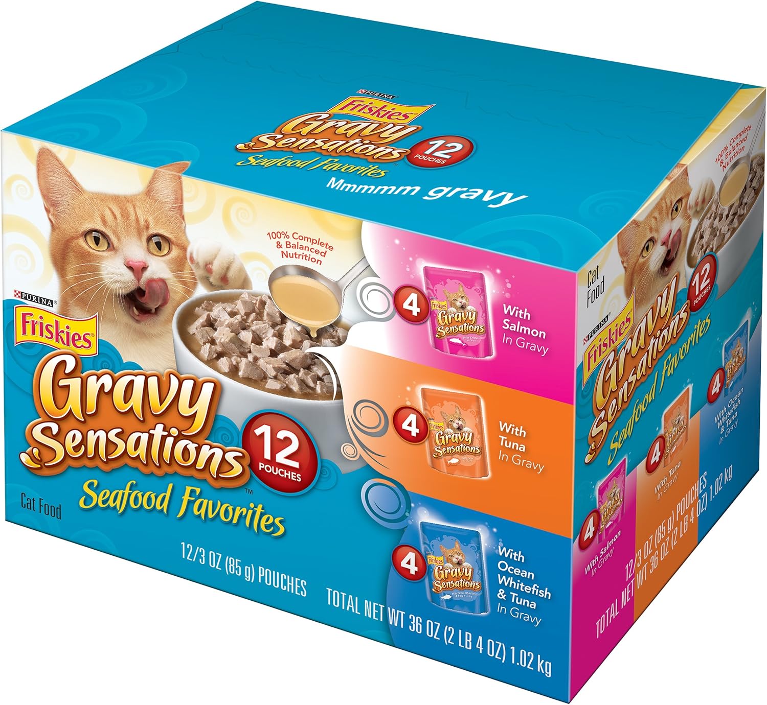 Amazon.com : Purina Friskies Gravy Sensations Seafood Favorites Wet Cat ...