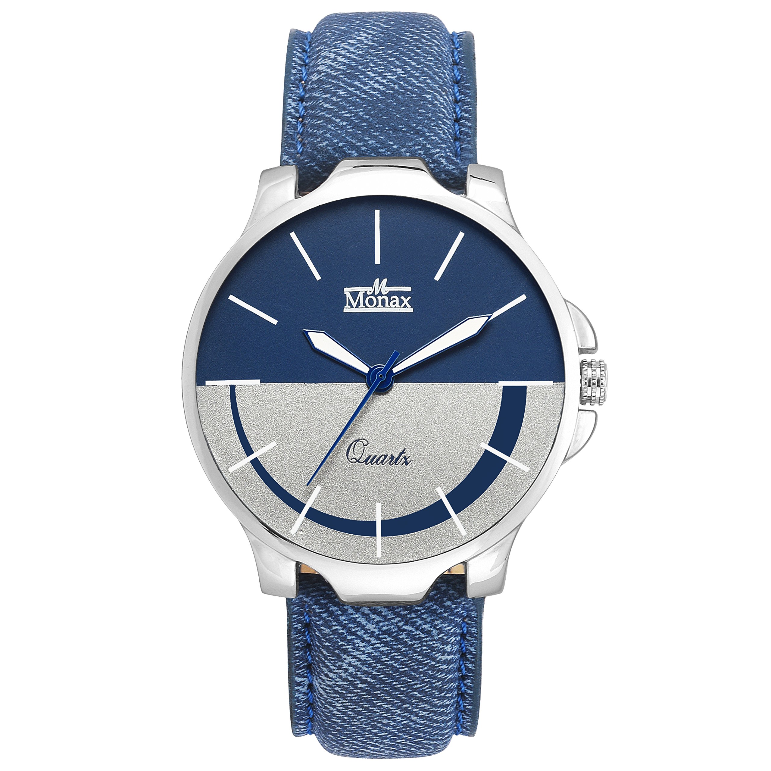 Monax White & Blue Dial Analog Watch for Men & Boys - MM104