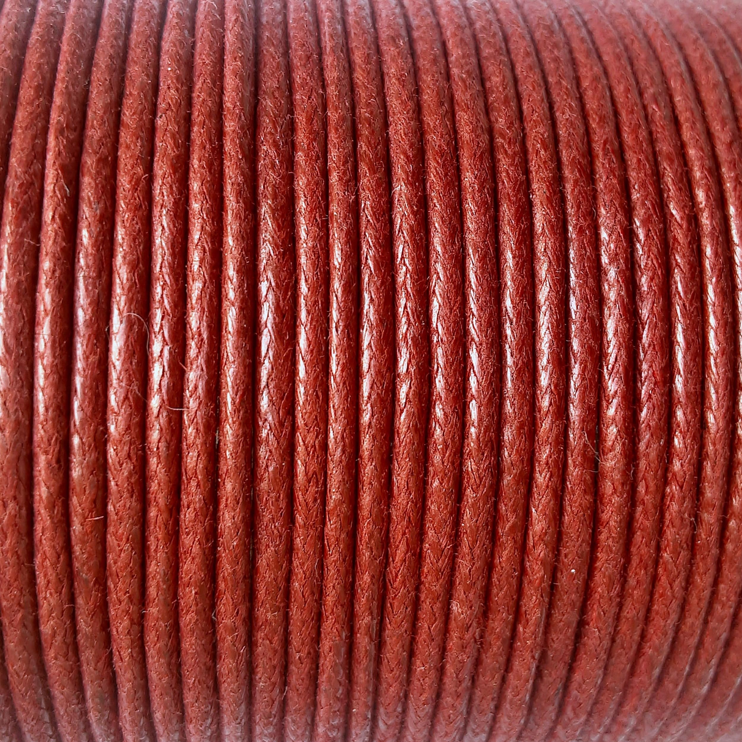 2mm Waxed Cotton Cord 6 meters (Burgundy)