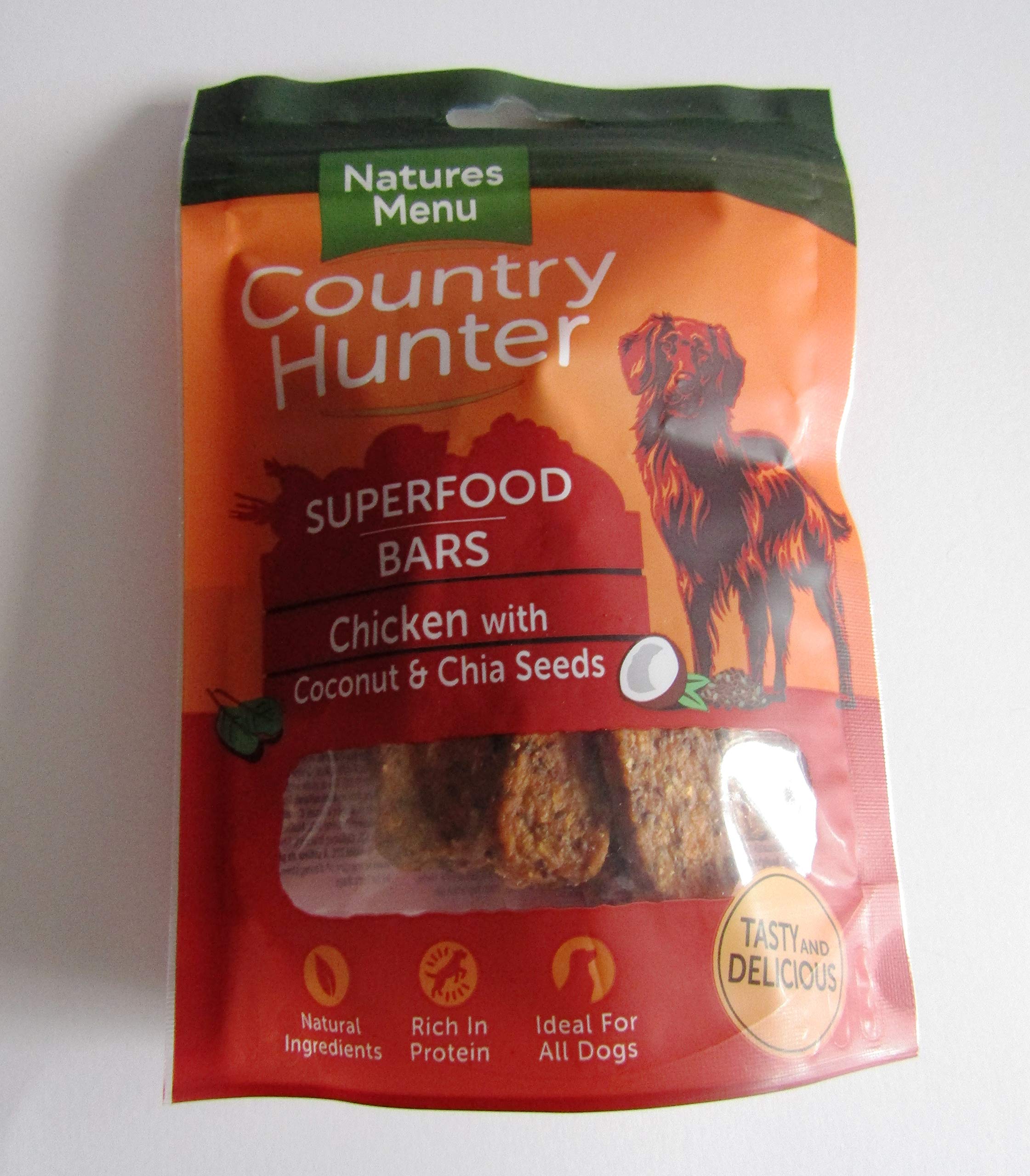 Paradise Pets SUPERFOOD DOG TREAT BAR CHICKEN WITH COCONUT & CHIA SEEDS BY COUNTRY HUNTER NATURES MENU