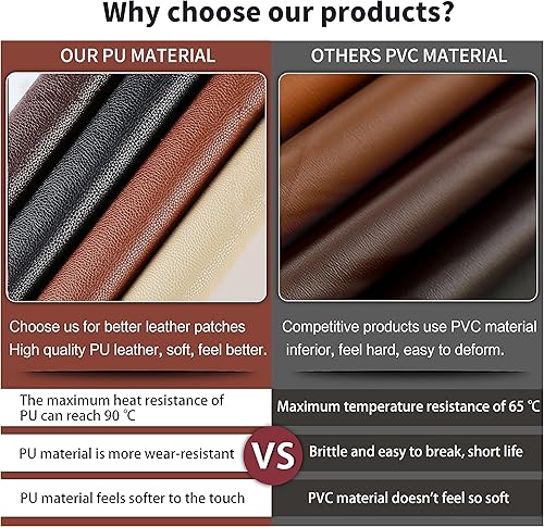 Miniatura 66 de Kit de cinta para reparación de cuero, parche autoadhesivo para muebles, sofá, asientos de automóvil, silla de oficina, kit de reparación de vinilo
