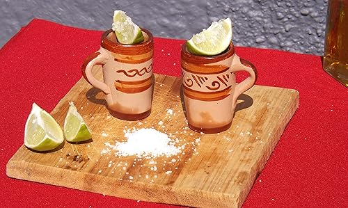 Miniatura 9 de Vasos de chupito de tequila - Juego de 4 vasos de chupito mexicanos de terracota - 2 Oz - Arcilla natural - Barro Canelo (mango)