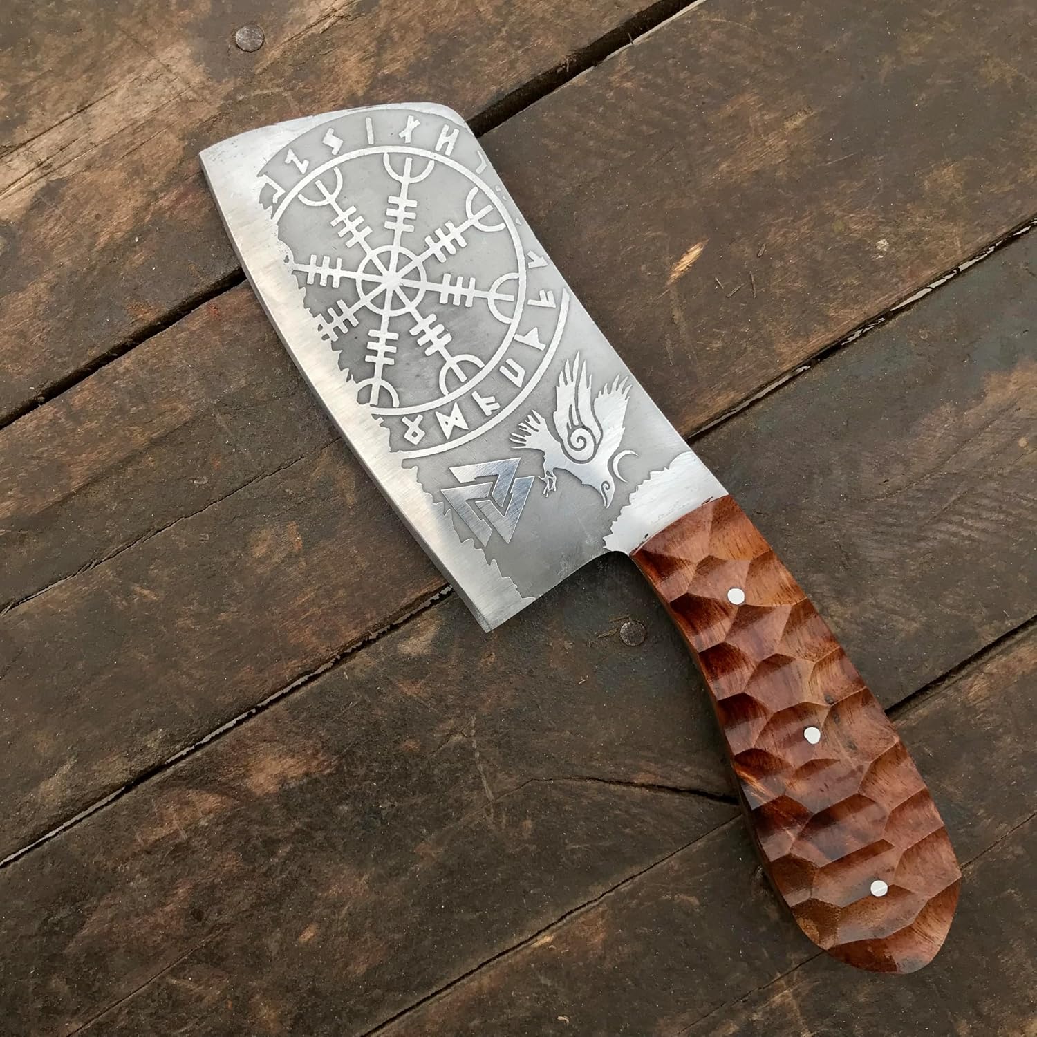 Handmade Mini Cleaver Fixed Blade Heavy Duty Sharp Kitchen Kinife with Sheath Butcher Knife for Chopping Hand Forged HC Steel for Home Outdoor Camping Cleaver Chef knife OC-CK-9978