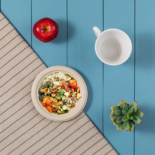 Miniatura 4 de Glitzhome Oak Plus - Platos de papel compostables ecológicos de 7 pulgadas, paquete de 600, caña de azúcar desechable natural (OPL1004)