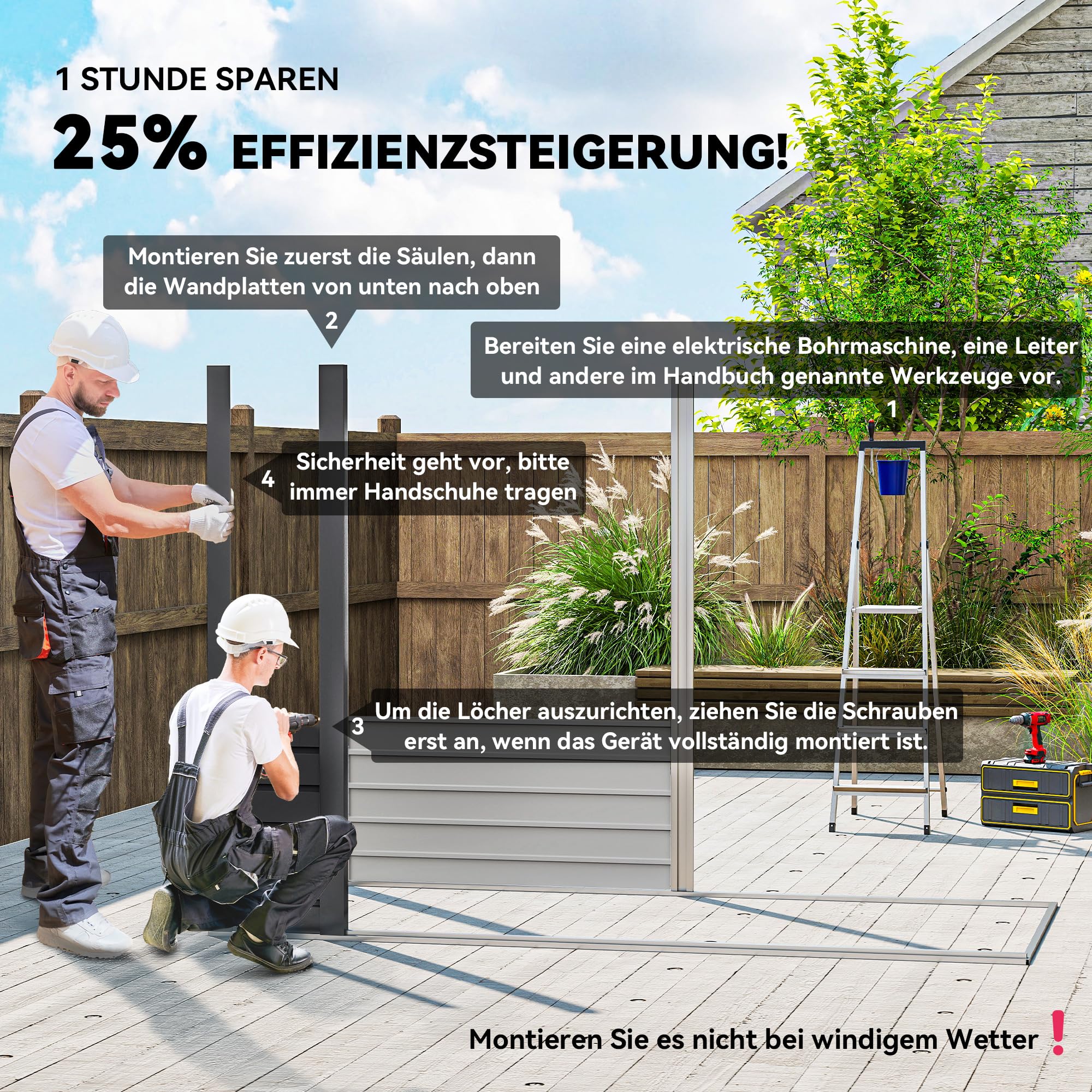 Outsunny Metall Gerätehaus 2,7 m² Pultdach Doppeltür 249x121x183cm Grau | Abschließbar, Fenster, Geräteschuppen, Gartenhaus, Outdoor Garten Schuppen Schrank, für Hinterhof Außenbereich