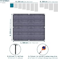 Valuents Kék-szürke Kemping Szőnyeg, 250 x 300 cm, Hordtáskával, Mosókötel és T-Csapokkal 7
