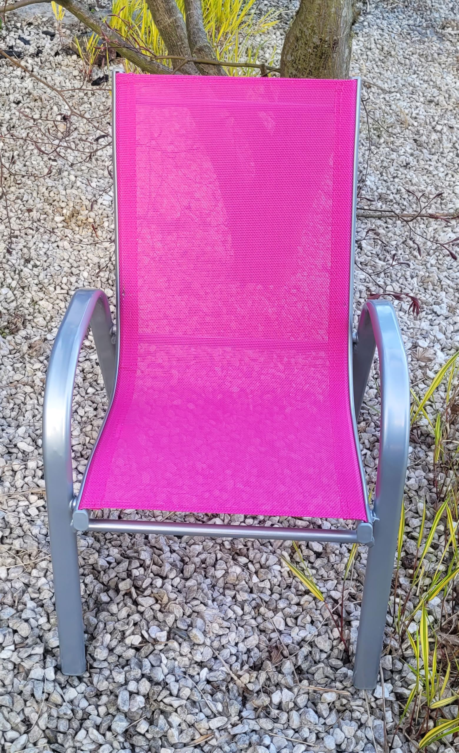 Hline Kinder Sitzgruppe Tisch + Gartenstuhl Stühle Sessel aus Metall Kinderstuhl in an Out (1 Tisch 4 Stühle rosa)