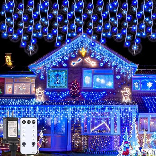 1248 luces LED de Navidad para exteriores de 118 pies, guirnalda de luces colgantes impermeables con 8 modos de temporizador para decoraciones de