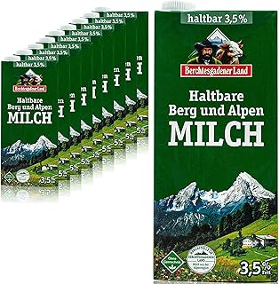 Berchtesgadener Land - 10 Stück H-Vollmilch 3,5% in 1 Liter Packung haltbare Milch von Höfen aus der Berg- und Alpenregion (Bergbauernmilch) product image
