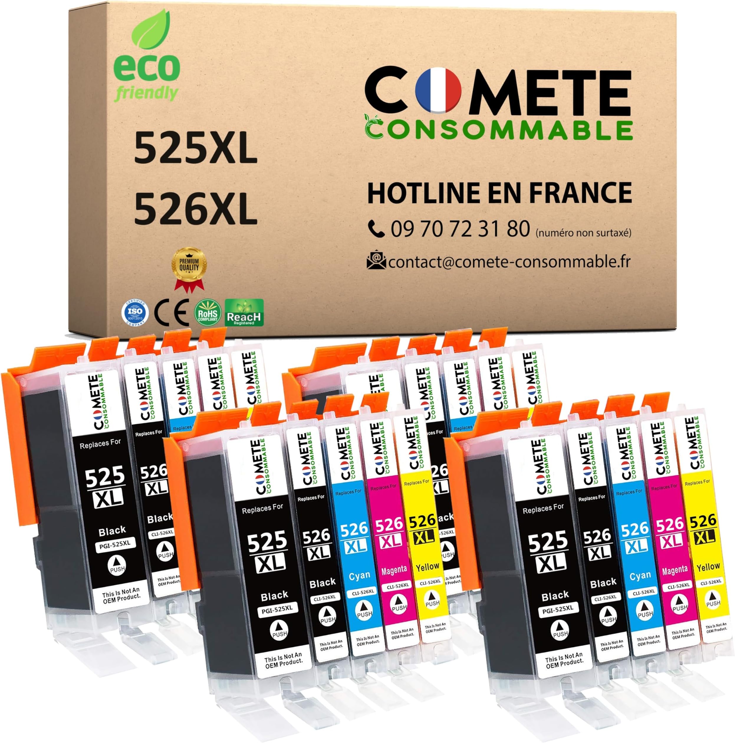 Cartucce Canon Mx 535 Cartucce D'Inchiostro Compatibili Canon PGI525 Nero - 5 Pezzi, Alta Resa, Per Serie PIXMA Ricariche Stampanti Pixma