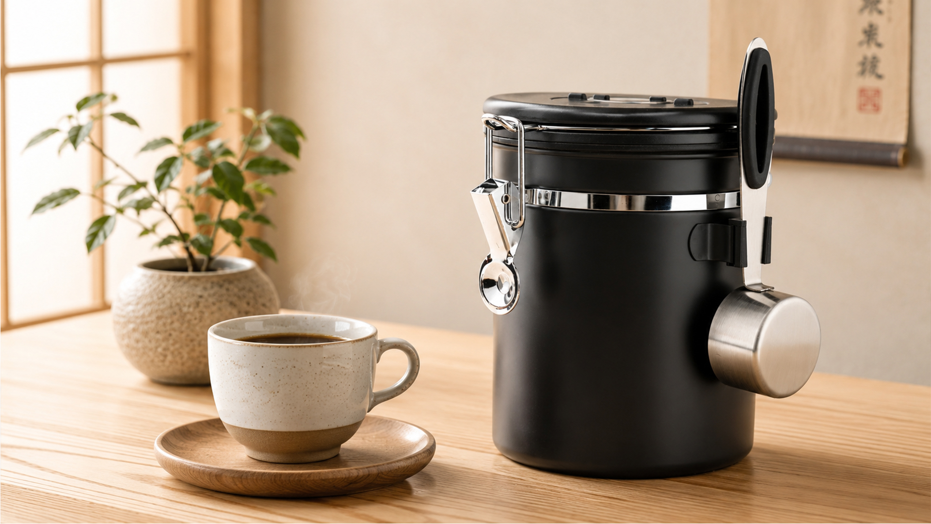 Amazon｜ShanSonコーヒーキャニスター 密封容器 ステンレス コーヒー豆