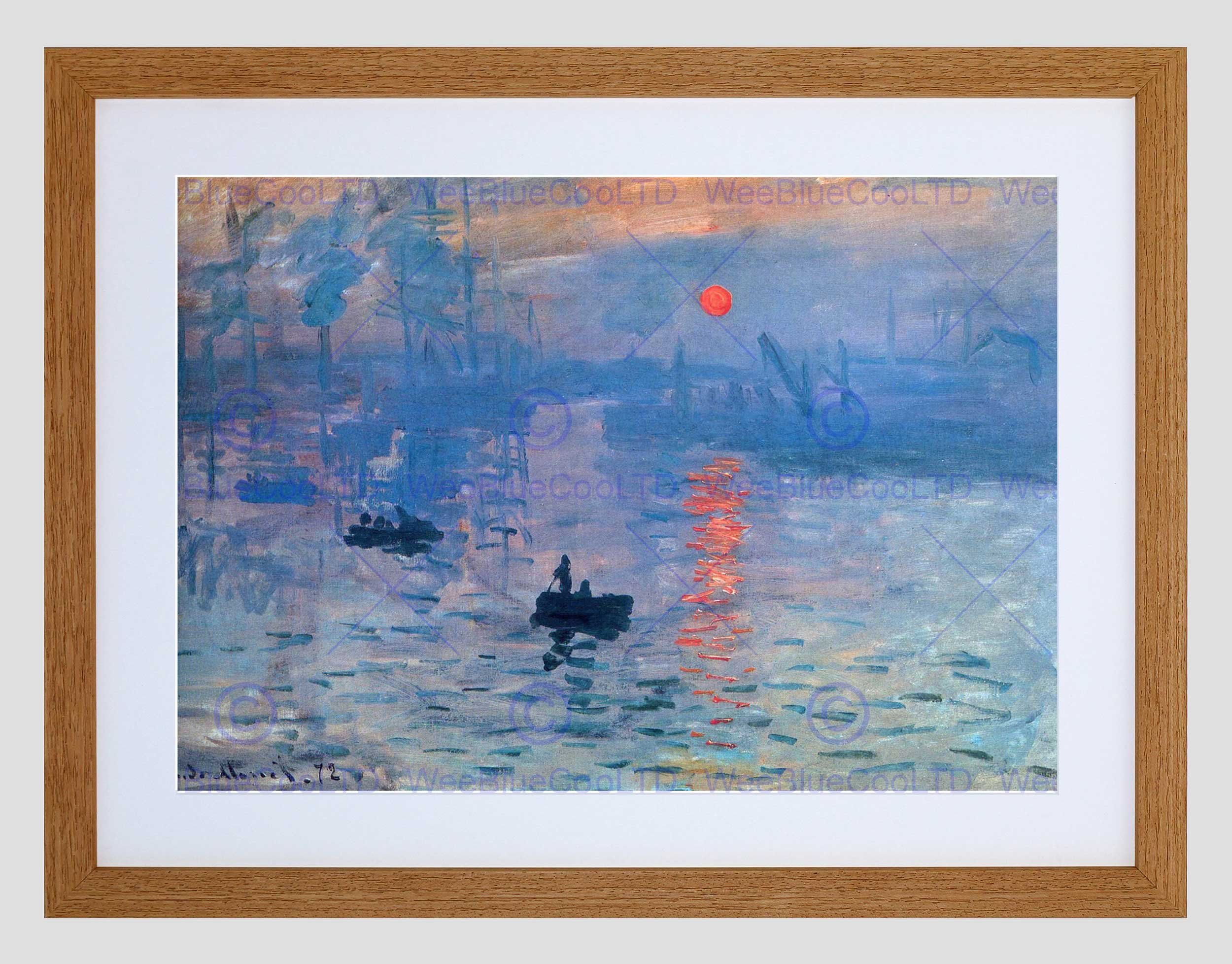 Wee Blue Coo Claude Monet Impression Sunrise Old Master Framed Wall Art Print