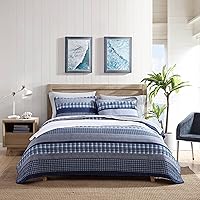 Vista 1 de Nautica - Queen Quilt Set, Soft & Breathable Cotton Bedding with Lightweight Feel, Reversible 3 Piece Bed Set with Matching Pillowcases