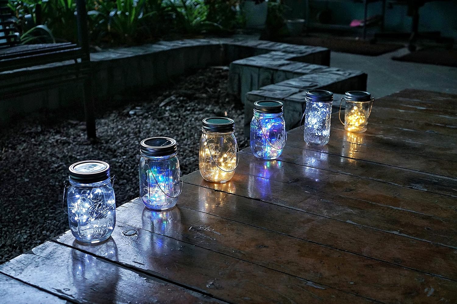 Decorman Solar Mason Jar Lights, 10 Pack 30 LED Fairy Star Firefly String Lids Lights with 10 Hangers for Patio Yard Garden Party Wedding Christmas Decoration(Jars Not Included) (10 Pack, Colorful)