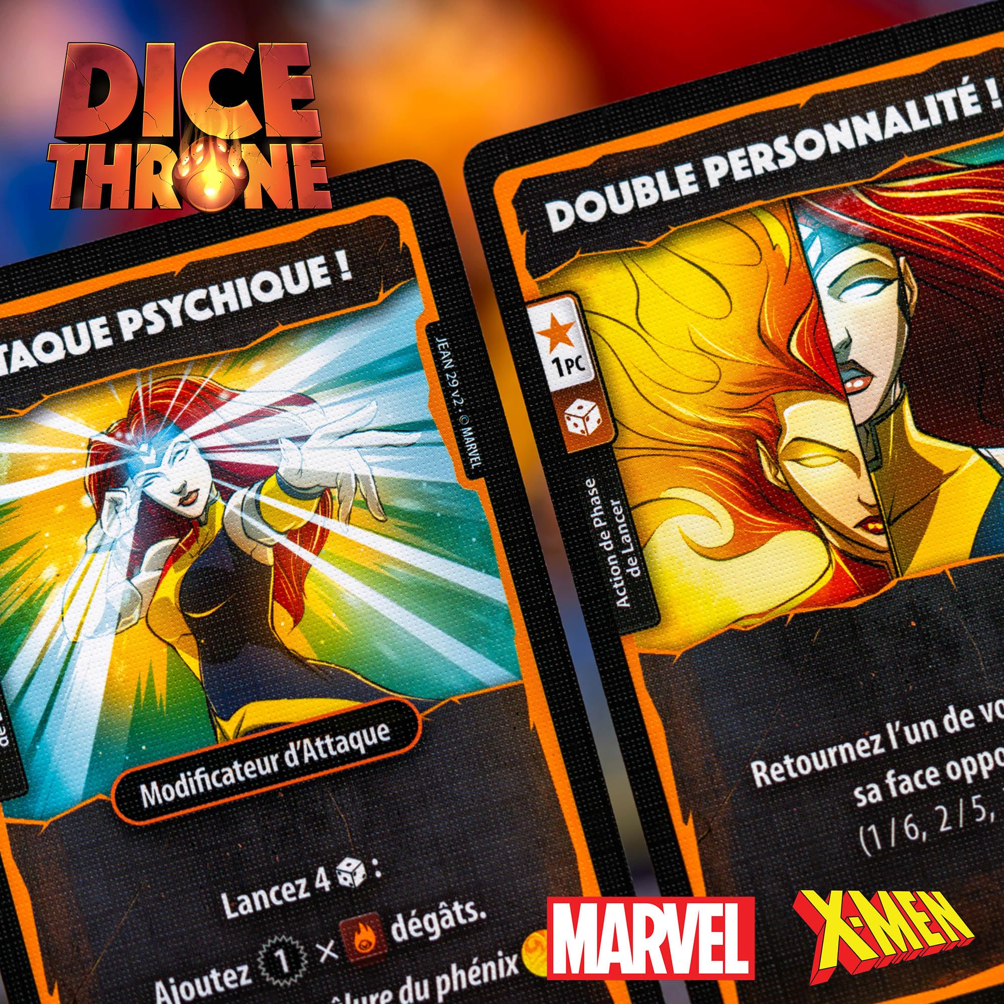 LUCKY DUCK GAMES - Dice Throne Marvel X-Men – Cyclope, Gambit, Malicia & Jean Grey – Jeu de Dés et de Combat Stratégique – Extension Compatible Dice Throne – 2 à 4 Joueurs – Dès 8 Ans – en Français | Extension compatible avec Malicia et Jean Grey incluses