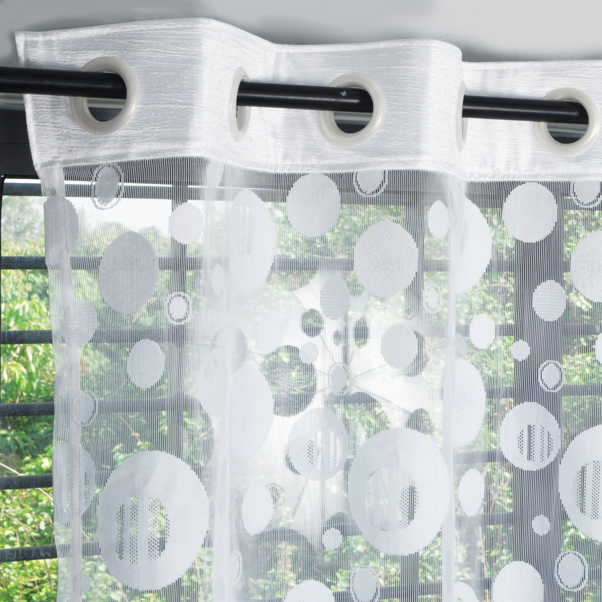 Story@Home Window Sheer Curtains 5 Feet Set of 2 | Solid Printed | Semi Transparent Window Curtain | Net Curtains | Curtain for Living Room | (118 X 152 cm, Beige) | Perfect for Home Decor