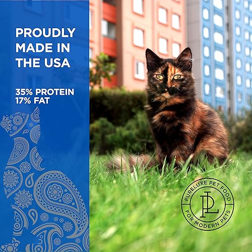 Miniatura 4 de PURELUXE Alimento para gatos sin granos y gluten, Finicky Cat Elite Nutrition, pollo, garbanzos y salmón, para todas las etapas de la vida y razas,