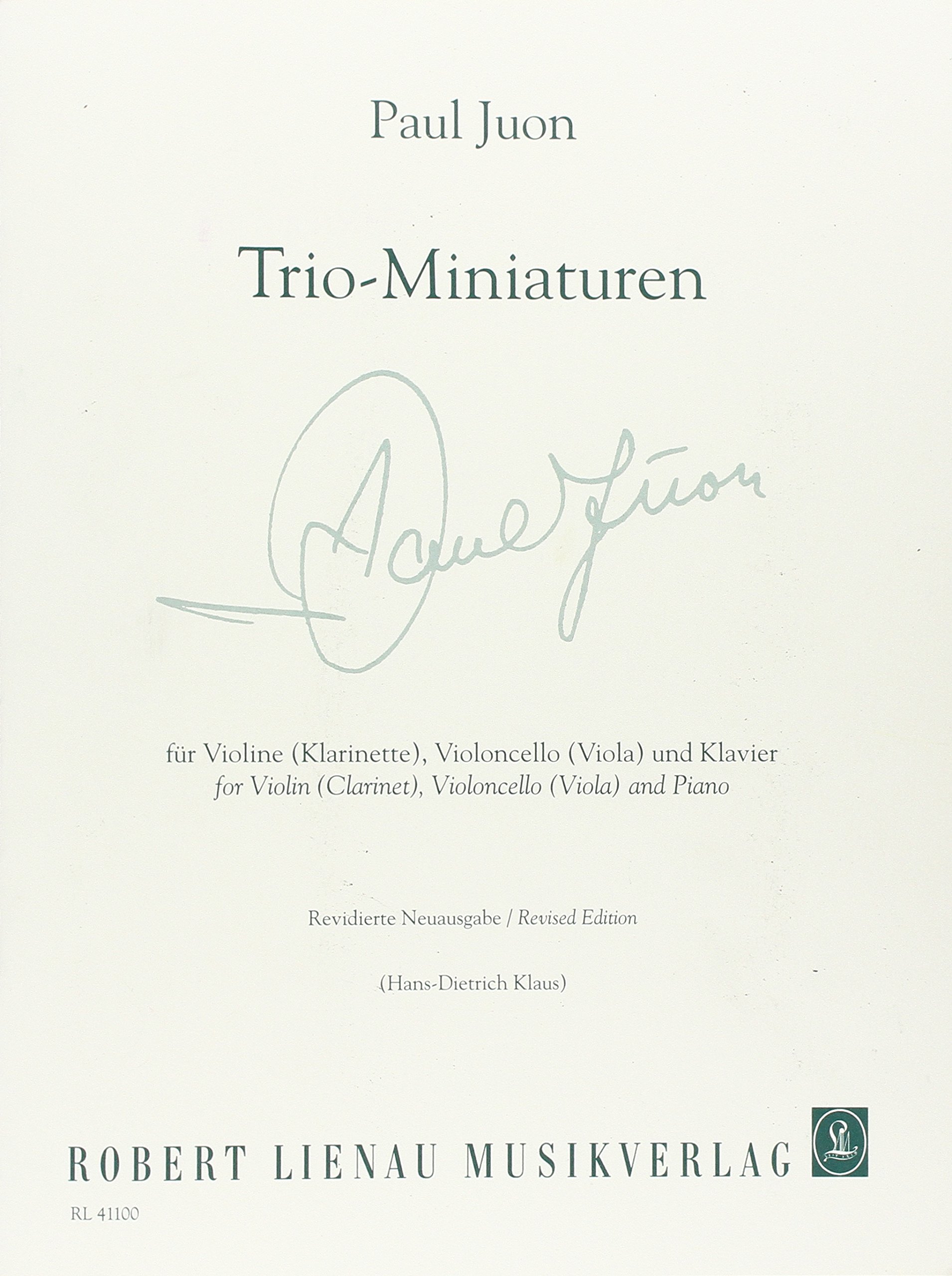 Trio Miniaturen partition op 18 et 24 pour vos concerts de musique de chambre
