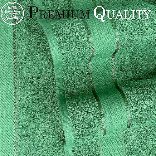 Miniatura 2 de Juego de toallas de baño, 100% algodón, 2 toallas de baño, 2 toallas de mano y 2 toallas pequeñas, de secado rápido, absorbentes, suaves y