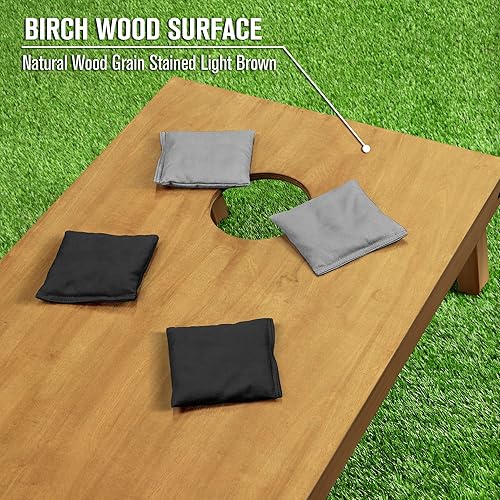 Miniatura 5 de GoSports 4 ft x 2 ft Regulation Size Wooden Cornhole Boards Set with Light Brown Finish - Includes Carrying Case and Bean Bags