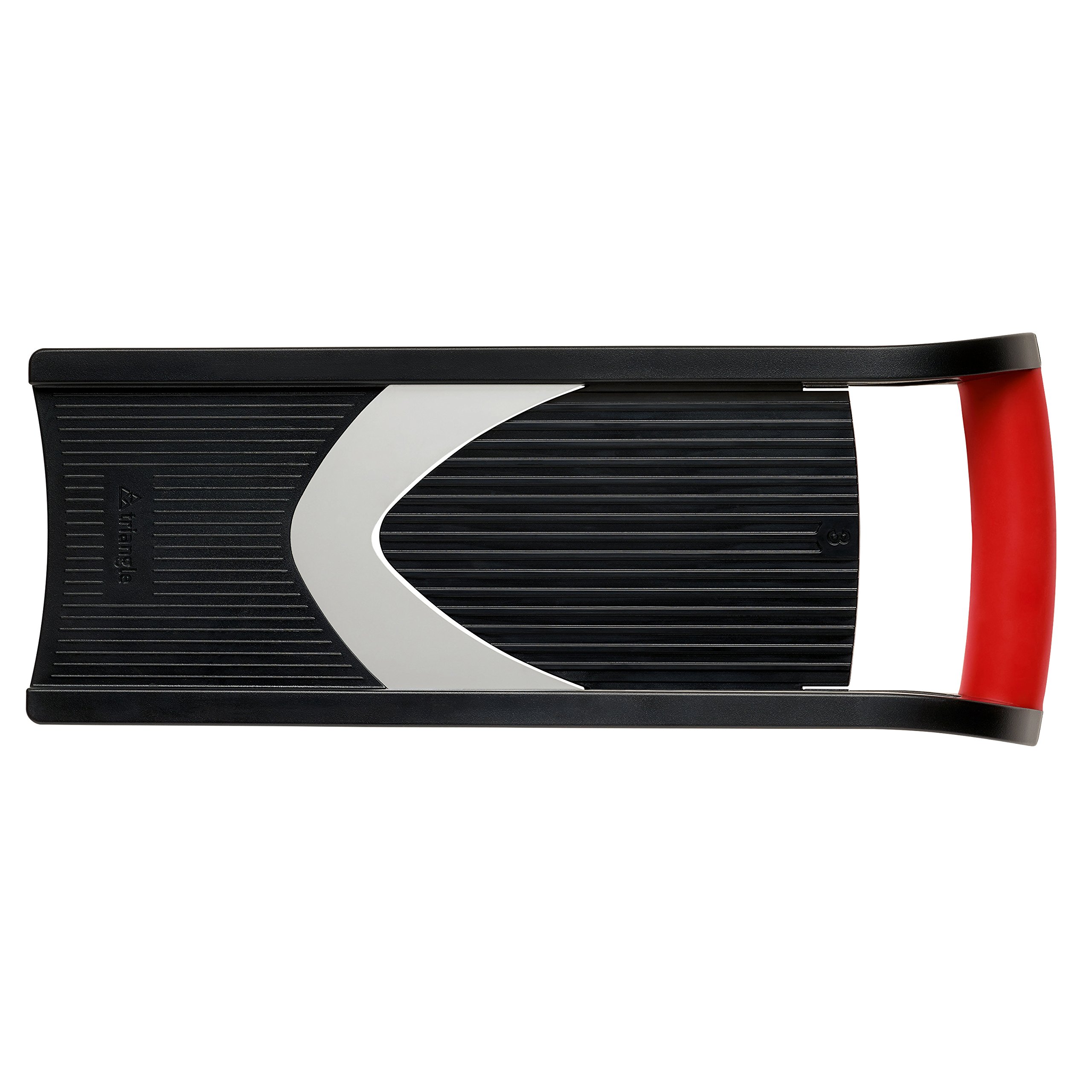 triangle Vegetable Slicer with Holder - Ultra-Sharp Parabolic Stainless Steel Blade - Three Thickness Levels for Four Types of Julienne Strips - Dishwasher Safe