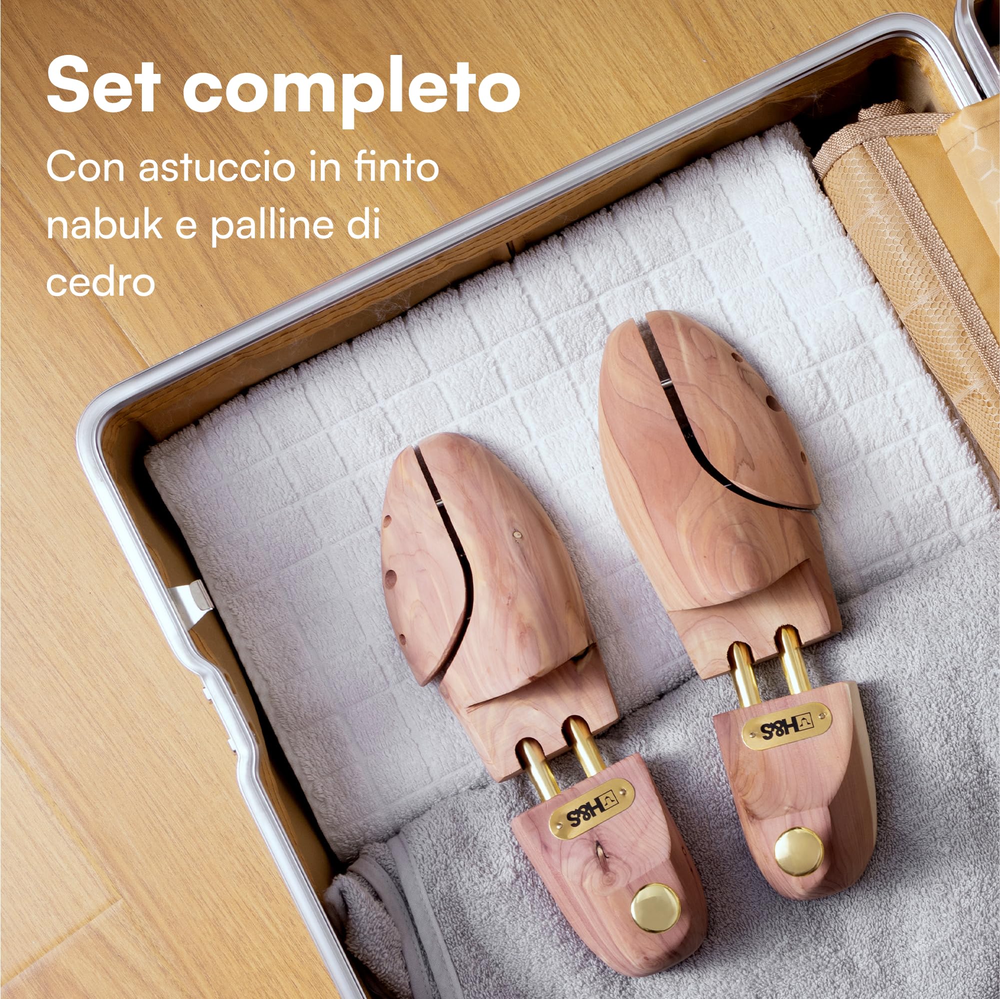 H&S Tendiscarpe Legno - Allarga Scarpe Uomo e Donna - Forme per Scarpe in Legno di Credo - Tendi Scarpe per Durabilità e Comfort - Forma per Scarpe
