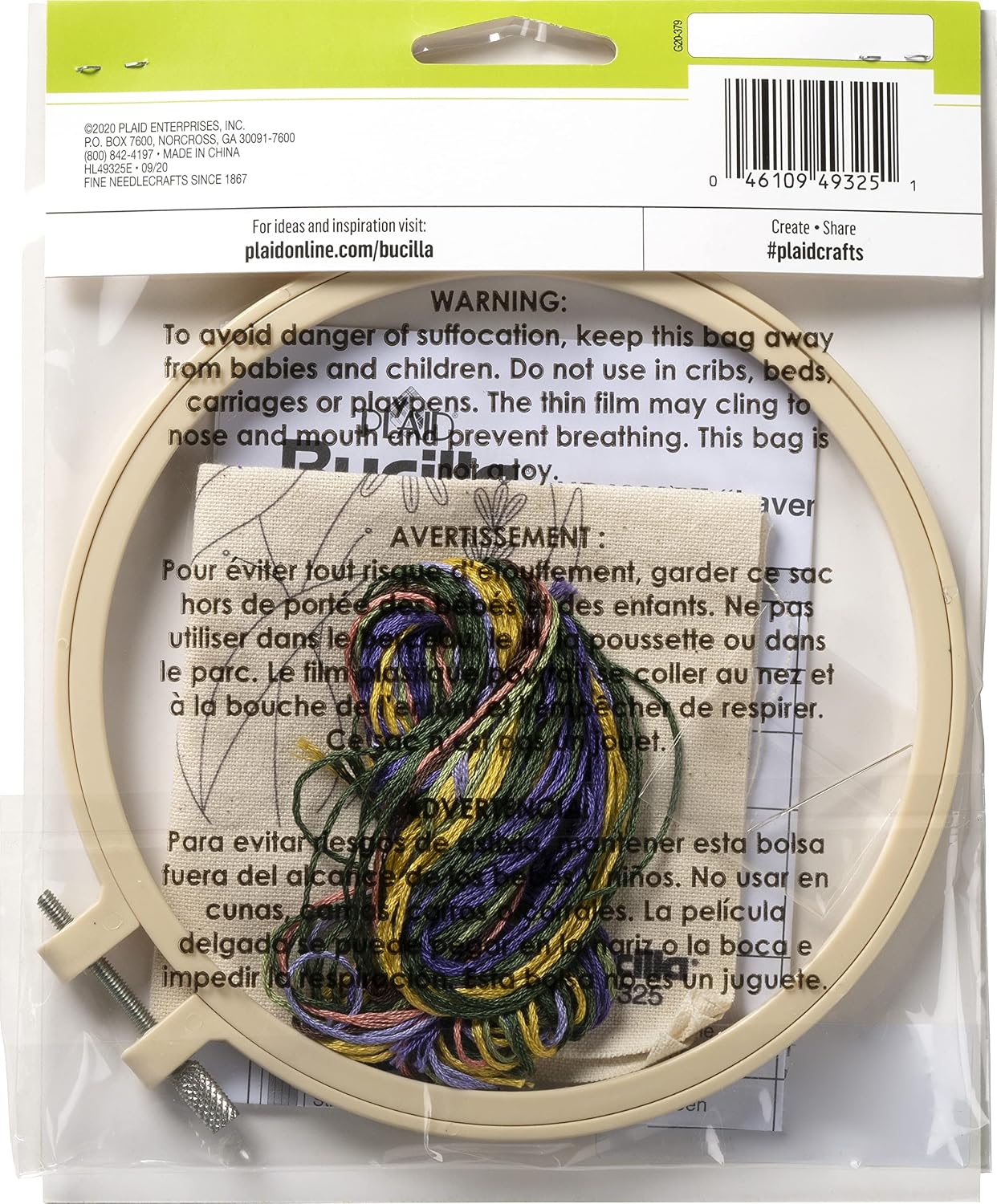 Bucilla Cross Stitch Kits, Lavender Fields 6” Embroidery Kit, Needlepoint Cross Stitch Kits for Adults and Kids, 49325E