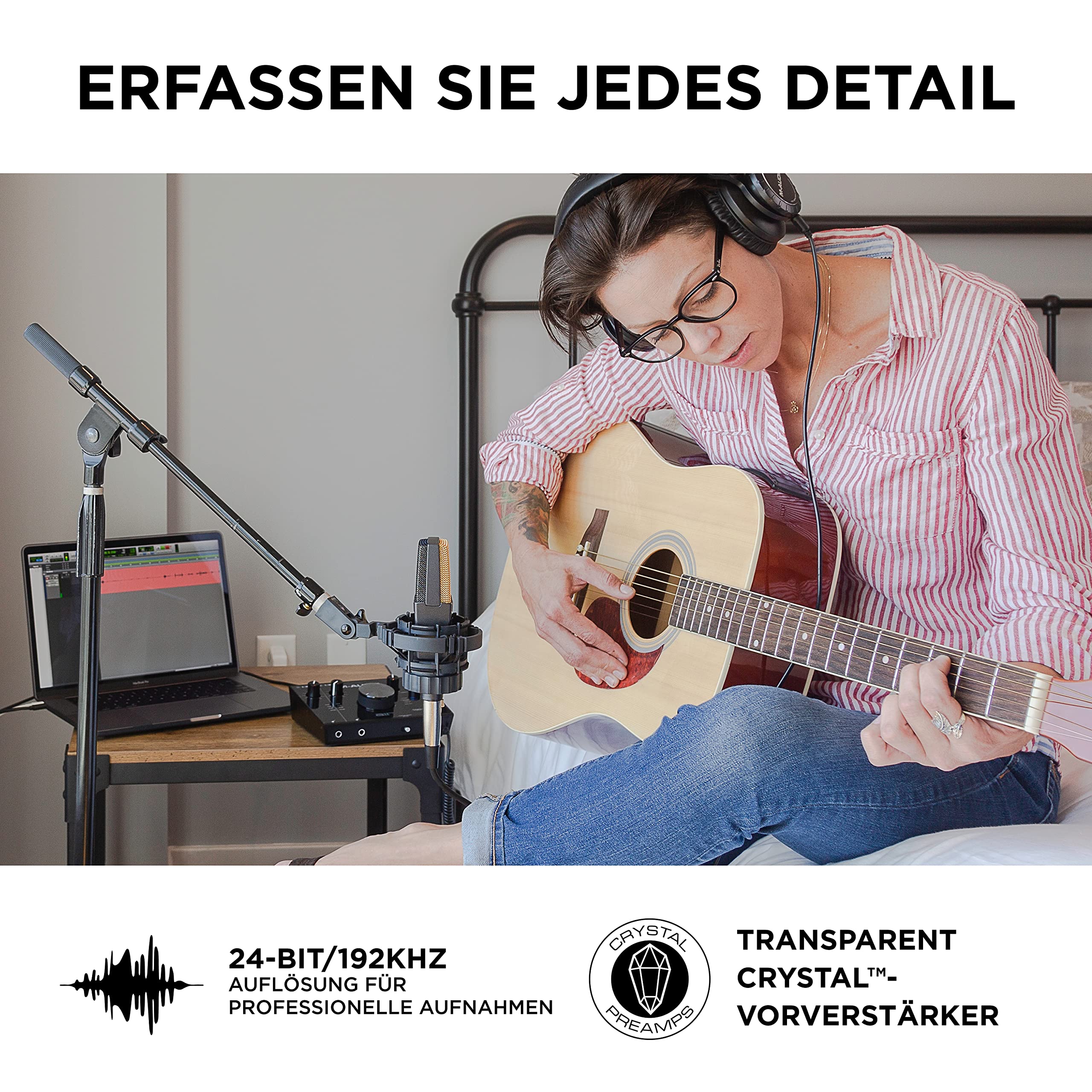 M-AUDIO Air192|6 USB MIDI Audio Interface für Aufnahmen in Studioqualität mit 2 XLR und Line Eingängen und Recording Software
