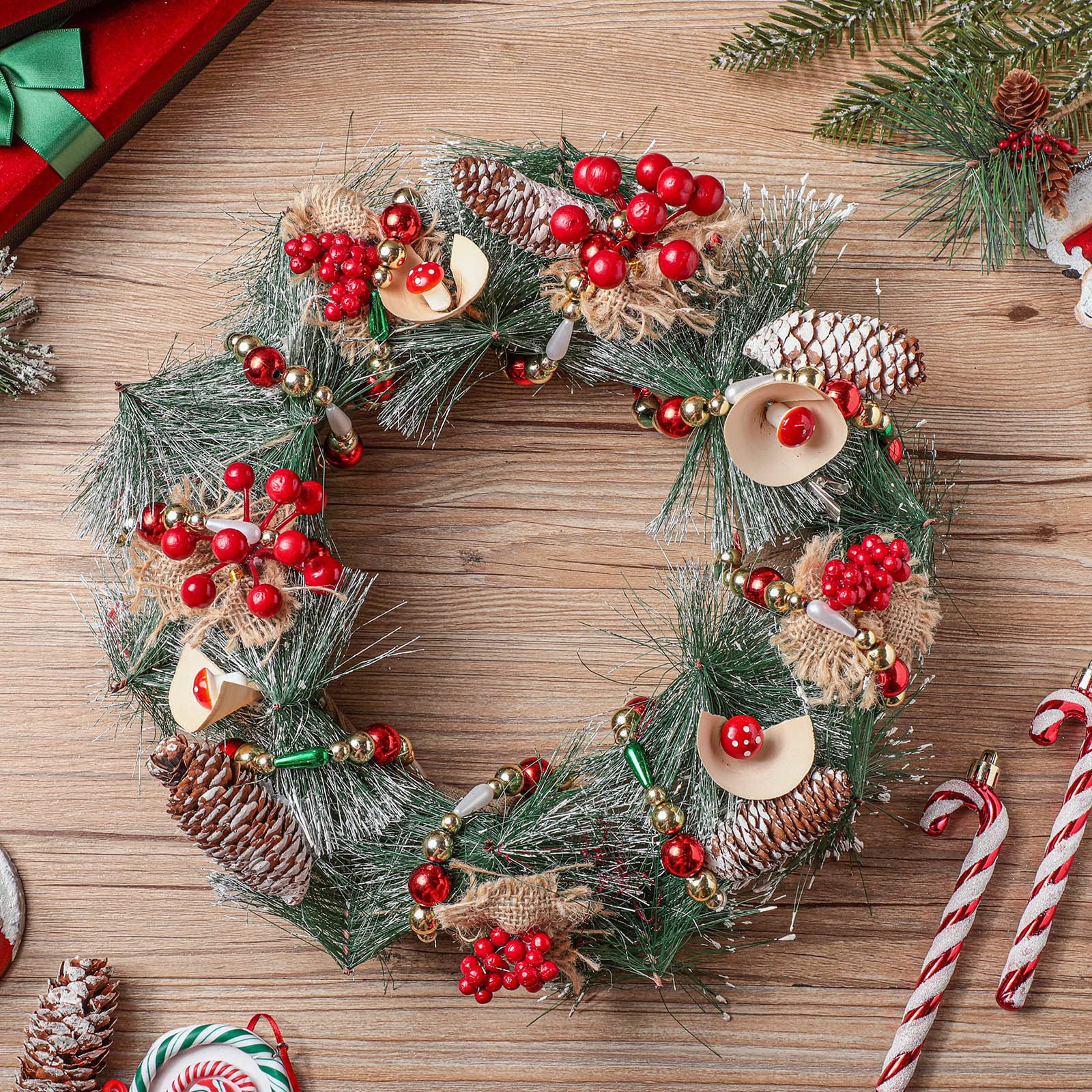 2 Stück Weihnachtsgirlande 2 m Weihnachtsperlengirlande Kunststoff Perlen Weihnachtsbaum Dekor Perlen Girlande für Weihnachten Party Supplies Urlaub Gastgeschenke Bauernhaus Wand Treppe Kamin