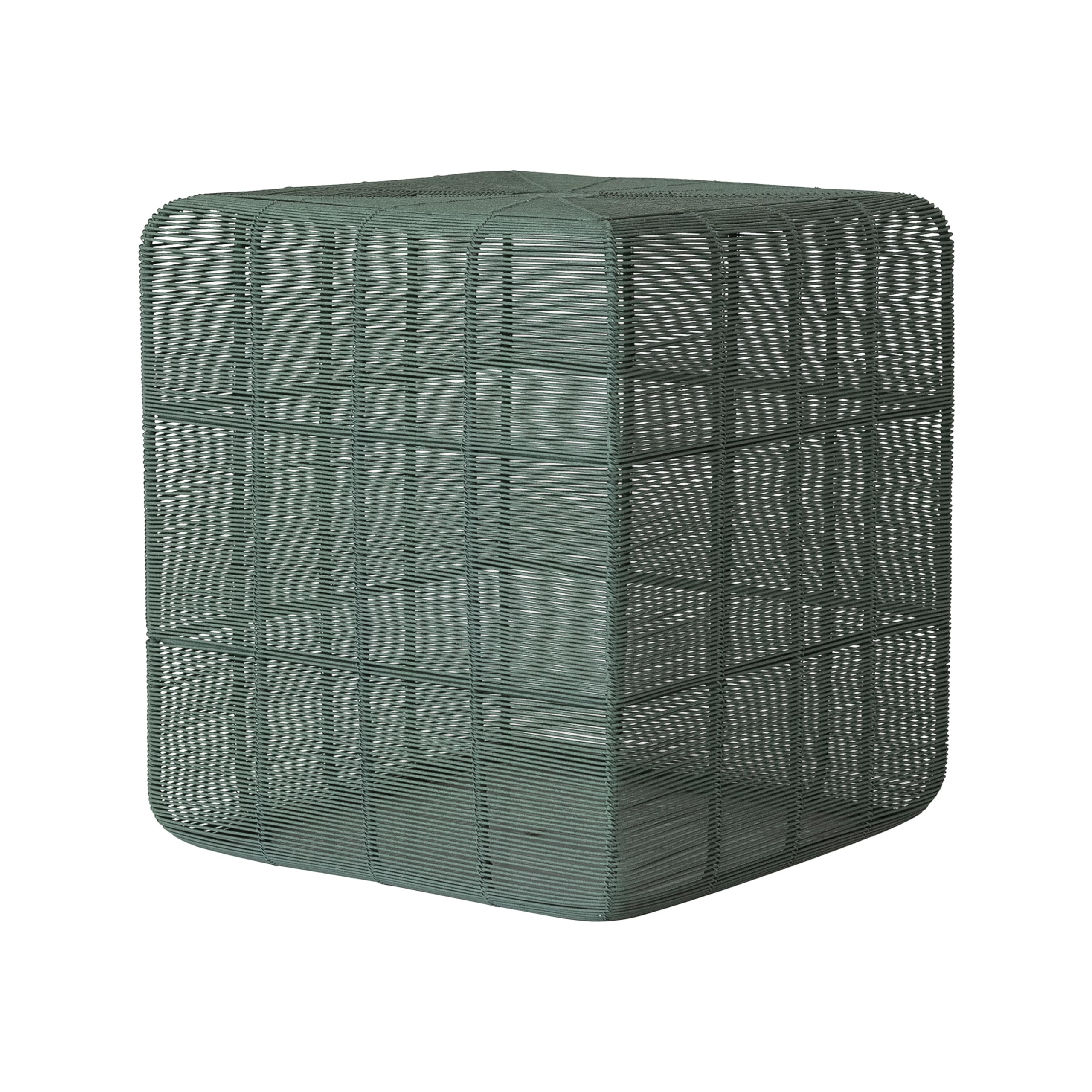 Creative Co-Op Metal Wire Square Accent Table, Green Finish