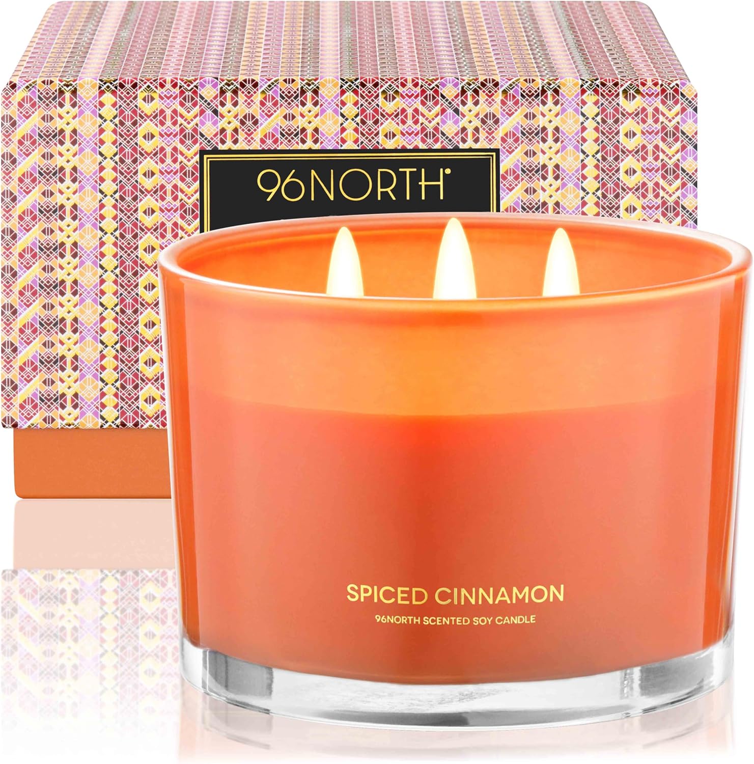 96NORTH Luxury Spiced Cinnamon Candle Large 3 Wick Jar