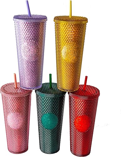 Miniatura 6 de Sterz Vaso con pajilla, vaso de doble pared perfecto para bebidas frías y calientes, taza de café helado, taza de batido, reutilizable, sin BPA,