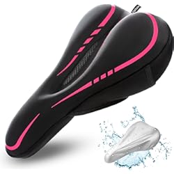 Gel Para Sillin Bicicleta ronux Cojín estrecho para asiento de bicicleta, espuma viscoelástica y gel extra cómodo, cojines de sillín de bicicleta, bicicleta de montaña, accesorios cómodos de ciclismo, mujeres y hombres,