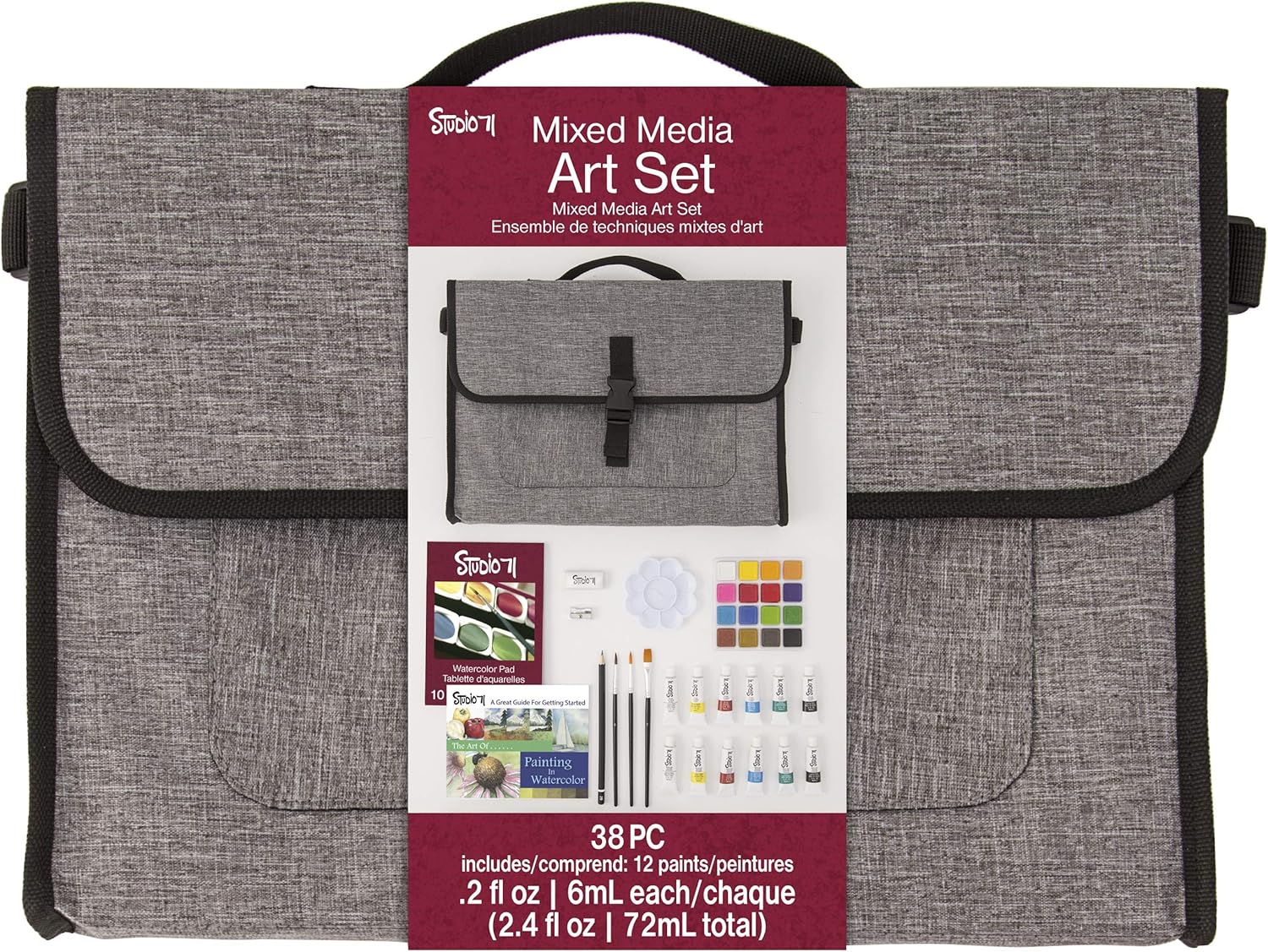 Studio 71 Mixed Media Messenger Bag, 37 Pieces Art Set